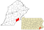 Chester County Pennsylvania incorporated and unincorporated areas Kennett highlighted